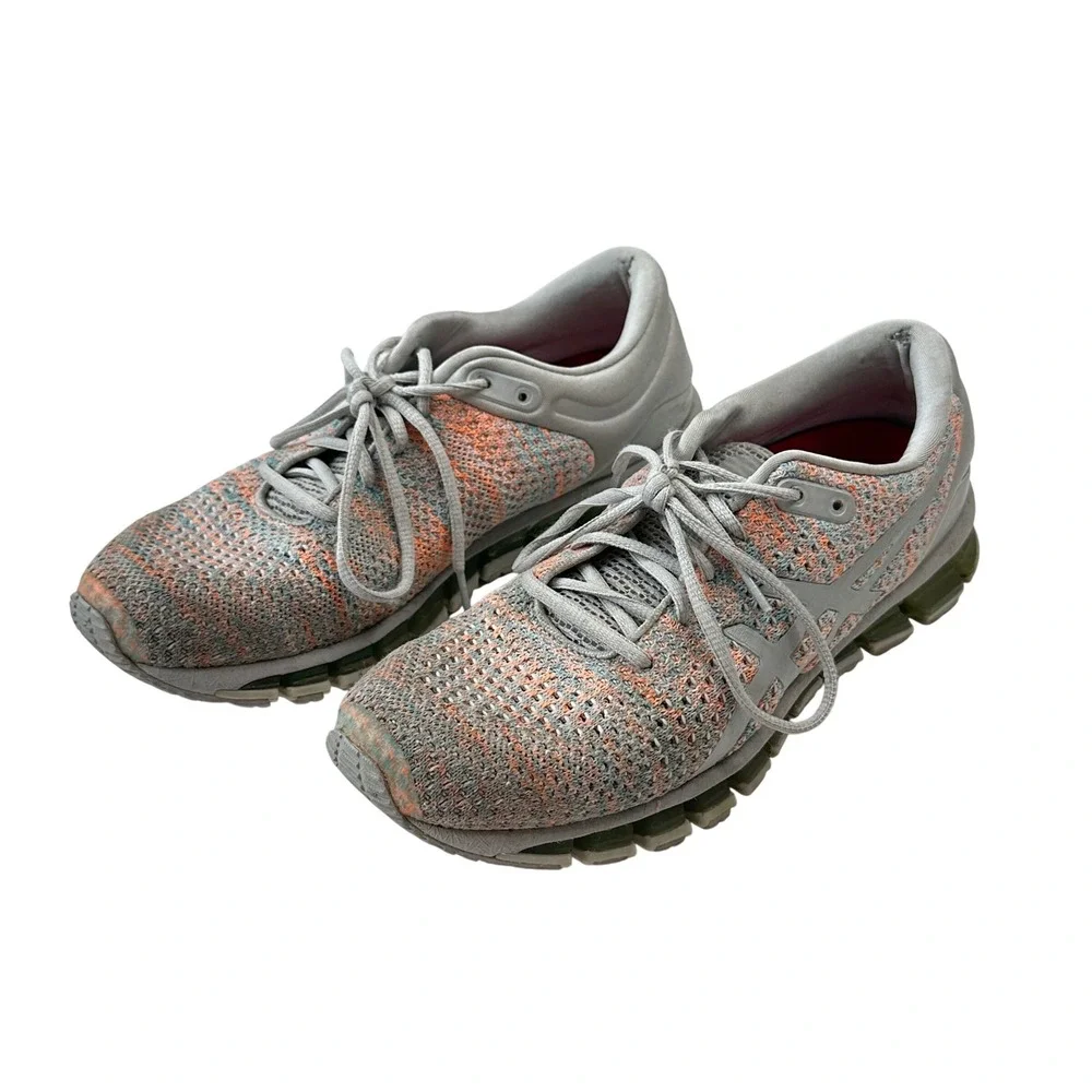 Asics Gel-Quantum 360 Knit Running Shoes Athletic Gym Gray Orange Women's Size 9